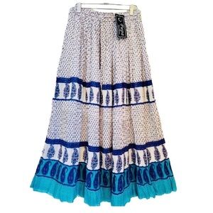 NEW! BOHO PAPA VANCOUVER Maxi Skirt Flowy Bohemian Free Size Stretch Waist NWT